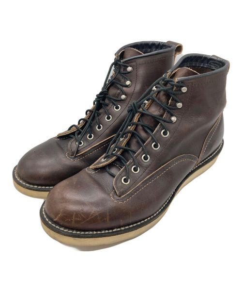 RED WING（レッドウィング）RED WING (レッドウィング) LINEMAN　ブーツ ブラウン サイズ:27の古着・服飾アイテム