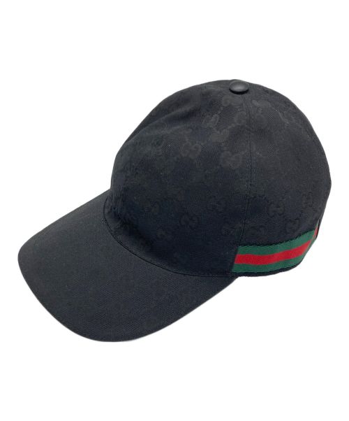 GUCCI（グッチ）GUCCI (グッチ) GGキャンバスベースボールキャップ ブラック サイズ:Lの古着・服飾アイテム