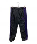 Needles×BEAMSニードルズ×ビームス）の古着「Nylon Track Pants Black」｜ブラック×パープル