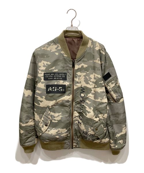 AVIREX（アヴィレックス）AVIREX (アヴィレックス) MA-1 MULTI STENCIL　　マルチスステンシル　リバーシブル オリーブ サイズ:XLの古着・服飾アイテム