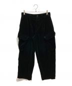 BLURHMSブラームス）の古着「23AW Velvet Combet Trousers ベルヴェット コンバット トラウザー」｜ブラック