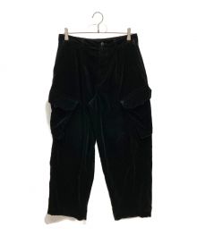 BLURHMS（ブラームス）の古着「23AW Velvet Combet Trousers ベルヴェット コンバット トラウザー」｜ブラック