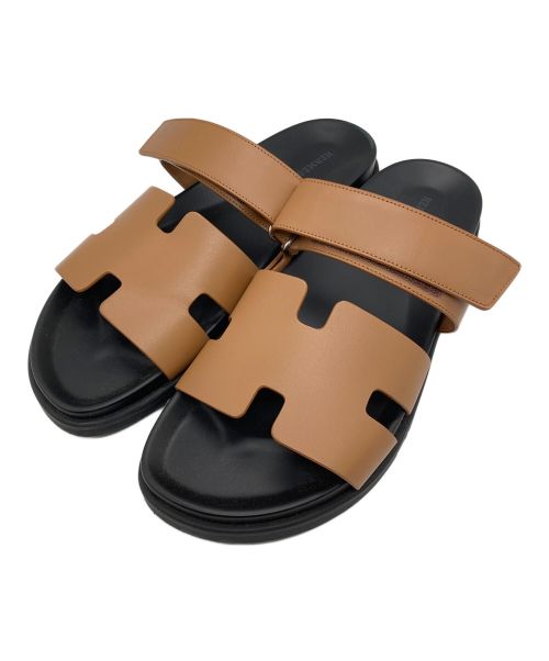 HERMES（エルメス）HERMES (エルメス) Chypre leather sandals　ｼﾌﾟﾚ ｻﾝﾀﾞﾙ ブラウン サイズ:４４の古着・服飾アイテム