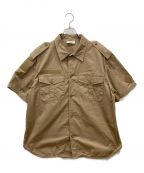 CELINEセリーヌ）の古着「23SS Velcro cotton linen shirt　ベルクロコットンリネンシャツ サファリシャツ」｜ベージュ