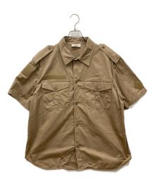 CELINE（セリーヌ）の古着「23SS Velcro cotton linen shirt　ベルクロコットンリネンシャツ サファリシャツ」｜ベージュ