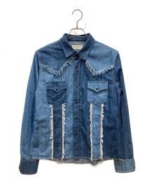 Saint Laurent Paris（サンローランパリ）の古着「19SS カットオフデザインデニムウエスタンシャツ」｜ブルー