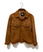 stussyステューシー）の古着「Lux Suede Trucker Jacket スウェード トラッカージャケット」｜ブラウン