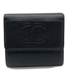 CHANEL（シャネル）の古着「キャビアスキン3つ折り財布」