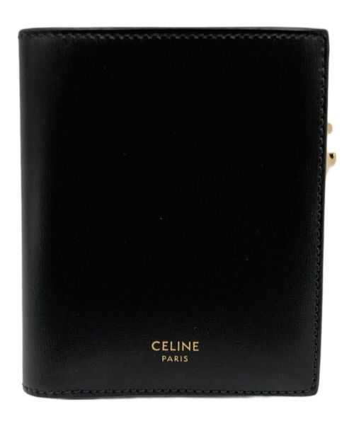 CELINE（セリーヌ）CELINE (セリーヌ) トリオンフ　コンパクトウォレット ブラックの古着・服飾アイテム