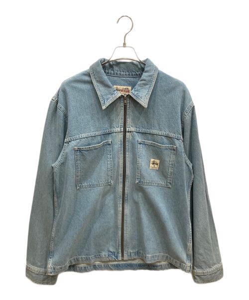 stussy（ステューシー）stussy (ステューシー) Denim Zip Up Work Shirt インディゴ サイズ:XLの古着・服飾アイテム