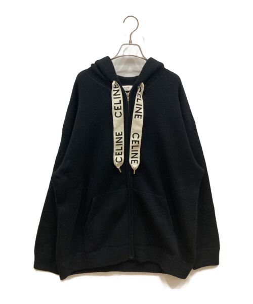 CELINE（セリーヌ）CELINE (セリーヌ) 22AW Oversized Wool and Cashmere-Blend Zip-Up Hoodie ブラック サイズ:Mの古着・服飾アイテム