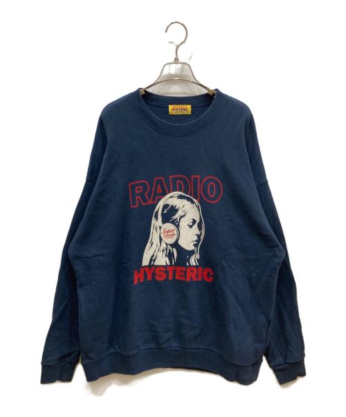 Hysteric Glamour（ヒステリックグラマー）Hysteric Glamour (ヒステリックグラマー) RADIO オーバーサイズスウェット ネイビー サイズ:FREEの古着・服飾アイテム