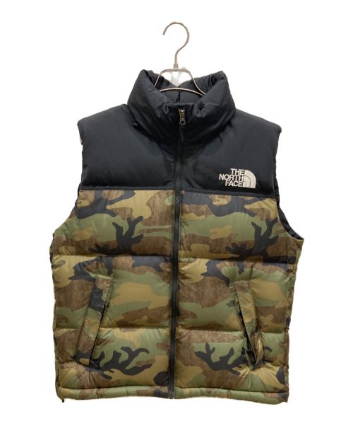 THE NORTH FACE（ザ ノース フェイス）THE NORTH FACE (ザ ノース フェイス) ノベルティーヌプシベスト ブラック×カーキ サイズ:Sの古着・服飾アイテム