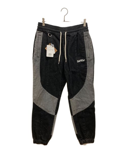 SAPEur（サプール）SAPEur (サプール) DENIM TRACK PANTS　デニムトラックパンツ ブラック サイズ:Ⅼ 未使用品の古着・服飾アイテム