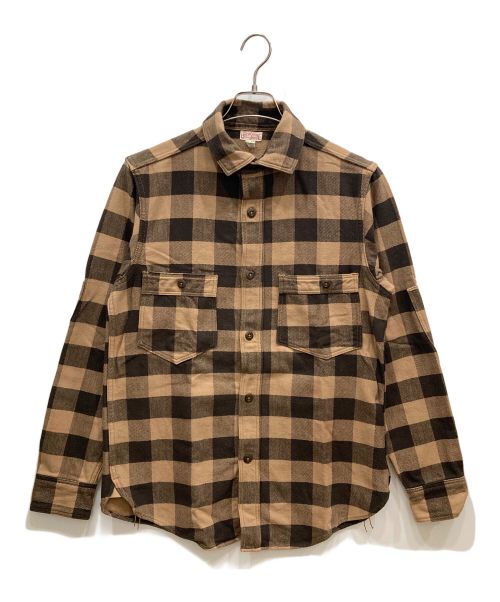 freewheelers（フリーホイーラーズ）FREEWHEELERS (フリーホイーラーズ) チェックシャツ ブラウン サイズ:15の古着・服飾アイテム