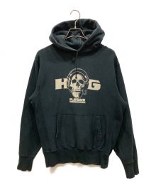 Hysteric Glamour（ヒステリックグラマー）の古着「スカルヘッドフォンリバースタイプパーカー」｜ブラック