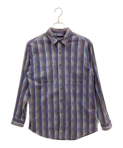 Patagonia（パタゴニア）Patagonia (パタゴニア) 90ｓNative Stripe Long sleeve shirt パープル サイズ:Sの古着・服飾アイテム