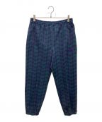 Needlesニードルズ）の古着「Zipped Track Pant - Papillon Poly Jq ポリ ジャガード トラックパンツ」｜パープル×グリーン