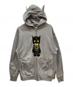 BAPE BY A BATHING APEベイプバイアベイシングエイプ）の古着「DC Comic Batman Full Zip Hoodie」｜グレー