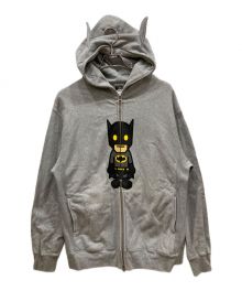 BAPE BY A BATHING APE（ベイプバイアベイシングエイプ）の古着「DC Comic Batman Full Zip Hoodie」｜グレー