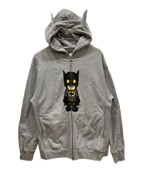 BAPE BY A BATHING APE（ベイプバイアベイシングエイプ）BAPE BY A BATHING APE (ベイプバイアベイシングエイプ) DC Comic Batman Full Zip Hoodie グレー サイズ:Ⅼの古着・服飾アイテム