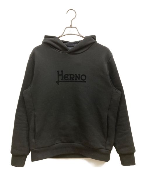 HERNO（ヘルノ）HERNO (ヘルノ) ロゴスウェットパーカー ブラック サイズ:50の古着・服飾アイテム