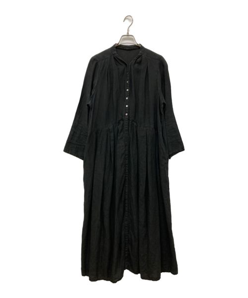 nest Robe（ネストローブ）nest Robe (ネストローブ) リネンYネックドレス ブラック サイズ:Fの古着・服飾アイテム