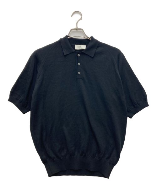 HERILL（ヘリル）HERILL (ヘリル) シルクニットポロシャツ ブラック サイズ:1の古着・服飾アイテム