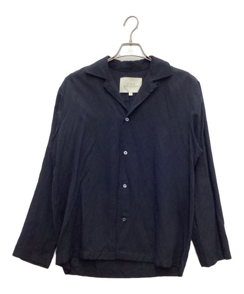 STUDIO NICHOLSON（スタジオ ニコルソン）STUDIO NICHOLSON (スタジオニコルソン) FLUID SHIRTING-LONG SLEEVE CAMP COLLAR SHIRT ネイビー サイズ:XSの古着・服飾アイテム