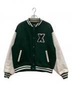 X-LARGEエクストララージ）の古着「OG VARSITY JACKET」｜グリーン×ホワイト