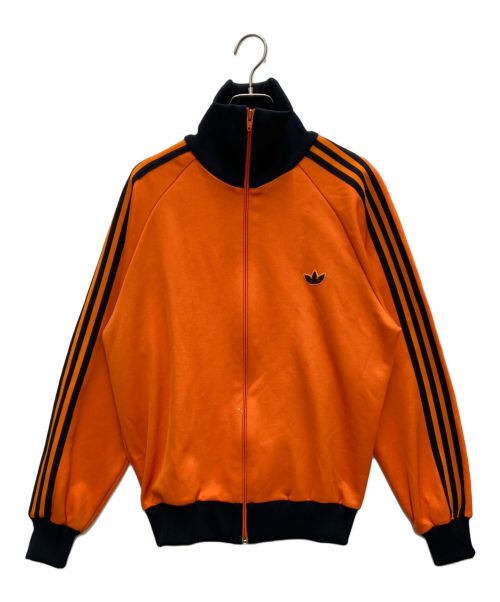 adidas（アディダス）adidas (アディダス) トレフォイルトラックジャケット オレンジ×ブラック サイズ:３の古着・服飾アイテム