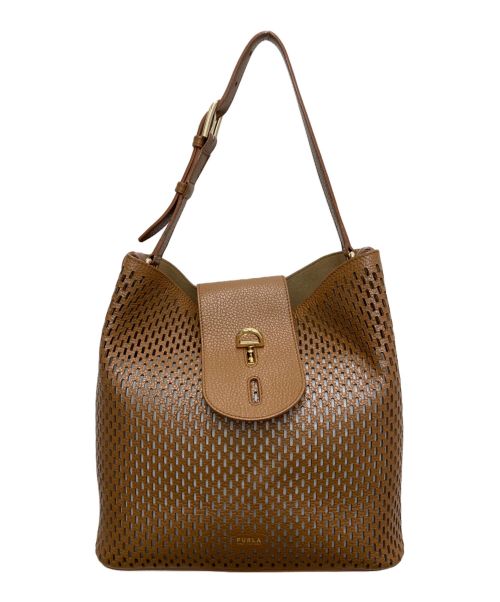 FURLA（フルラ）FURLA (フルラ) NET M HOBO ブラウンの古着・服飾アイテム