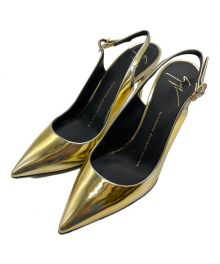 GIUSEPPE ZANOTTI（ジュゼッペザノッティ）の古着「ポインテッドトゥハイヒールパンプス」｜ゴールド