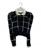 HER LIP TOハーリップトゥ）の古着「Crillon Boucle Cardigan」｜ブラック×ホワイト