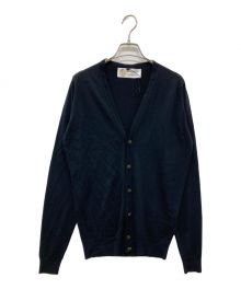 JOHN SMEDLEY×BEAMS×ARTUMES&CO（ジョンスメドレー×ビームス）の古着「BURLEY 30G メリノウール カーディガン」｜ブラック