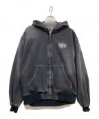 90909090）の古着「King Logo Vintage Denim Hoodie」｜ブラック