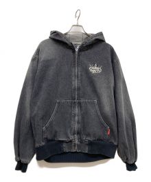 9090（ナインティナインティ）の古着「King Logo Vintage Denim Hoodie」｜ブラック