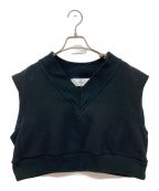 JANE SMITHジェーンスミス）の古着「COTTON RECYCLE POLYESTER V NECK VEST」｜ブラック