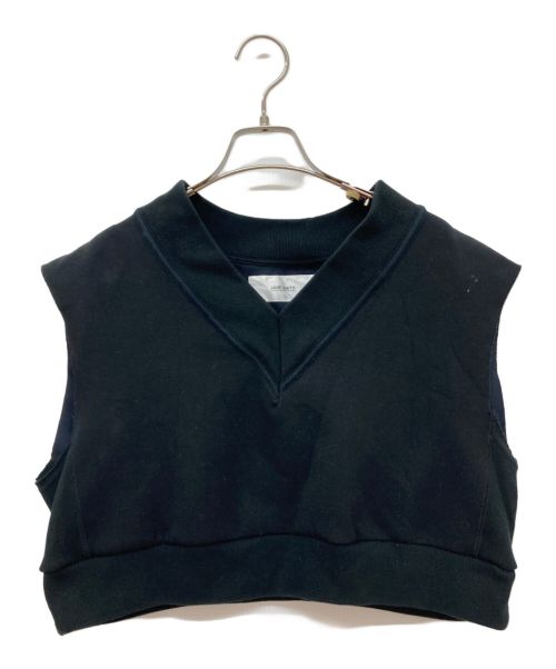 JANE SMITH（ジェーンスミス）JANE SMITH (ジェーンスミス) COTTON RECYCLE POLYESTER V NECK VEST ブラック サイズ:36の古着・服飾アイテム