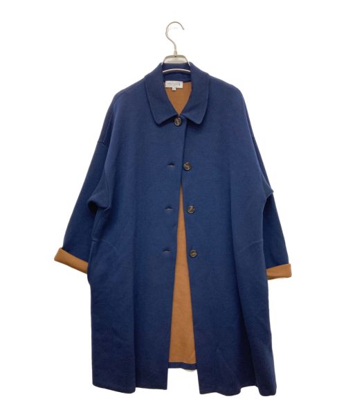 MACKINTOSH LONDON（マッキントッシュ ロンドン）MACKINTOSH LONDON (マッキントッシュ ロンドン) バイカラーニットコート ネイビー サイズ:44の古着・服飾アイテム