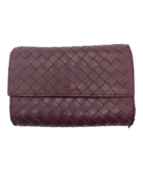 BOTTEGA VENETA（ボッテガベネタ）BOTTEGA VENETA (ボッテガベネタ) イントレチャートコンパクトウォレット パープルの古着・服飾アイテム