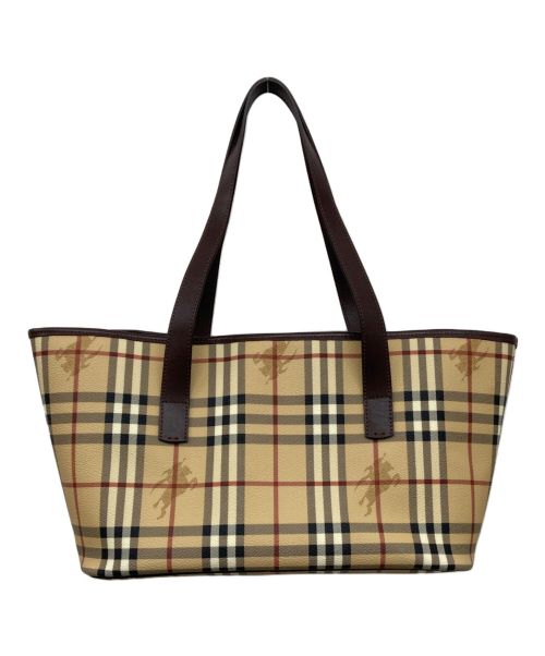 BURBERRY LONDON（バーバリーロンドン）BURBERRY LONDON (バーバリーロンドン) ノバチェックトートバッグシャドーホース ベージュの古着・服飾アイテム