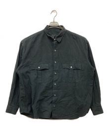 Porter Classic（ポータークラシック）の古着「ROLL UP FLANNEL SHIRTS」｜ブラック