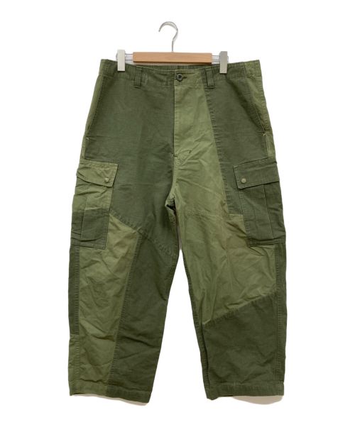 Porter Classic（ポータークラシック）Porter Classic (ポータークラシック) OHARIKO ARMY PATCHWORK PANTS オリーブ サイズ:4の古着・服飾アイテム