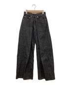 JOHN LAWRENCE SULLIVANジョン ローレンス サリバン）の古着「WASHED DENIM WIDE PANTS」｜ブラック