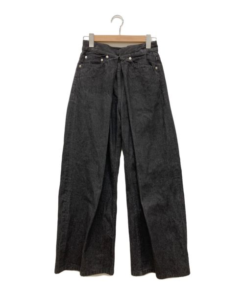 JOHN LAWRENCE SULLIVAN（ジョン ローレンス サリバン）JOHN LAWRENCE SULLIVAN (ジョン ローレンス サリバン) WASHED DENIM WIDE PANTS ブラック サイズ:Mの古着・服飾アイテム