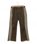 SASQUATCHfabrix.サスクワッチファブリックス）の古着「BOOT CUT RETRO TRACK PANTS」｜ブラウン×ブラック