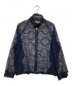 UNUSEDアンユーズド）の古着「23ss Open collar gourd pattern mesh shirt」｜ネイビー