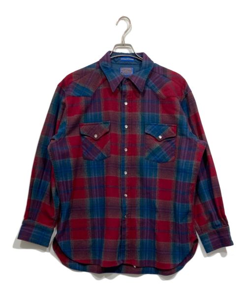 PENDLETON（ペンドルトン）PENDLETON (ペンドルトン) ウエスタンチェックネルシャツ レッド×グリーン サイズ:XLの古着・服飾アイテム