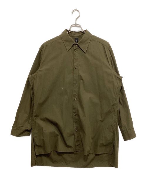 GROUND Y（グラウンドワイ）GROUND Y (グラウンドワイ) Sandwich Long Shirt オリーブ サイズ:3の古着・服飾アイテム